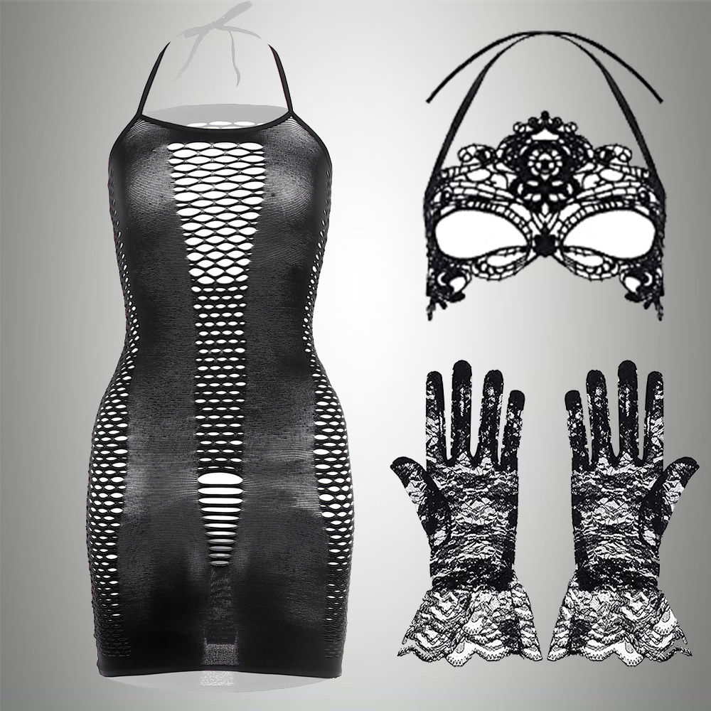 3 IN 1 Set Exotic Dress+Mesh J - Bodystocking Fishnet recensie en prijs