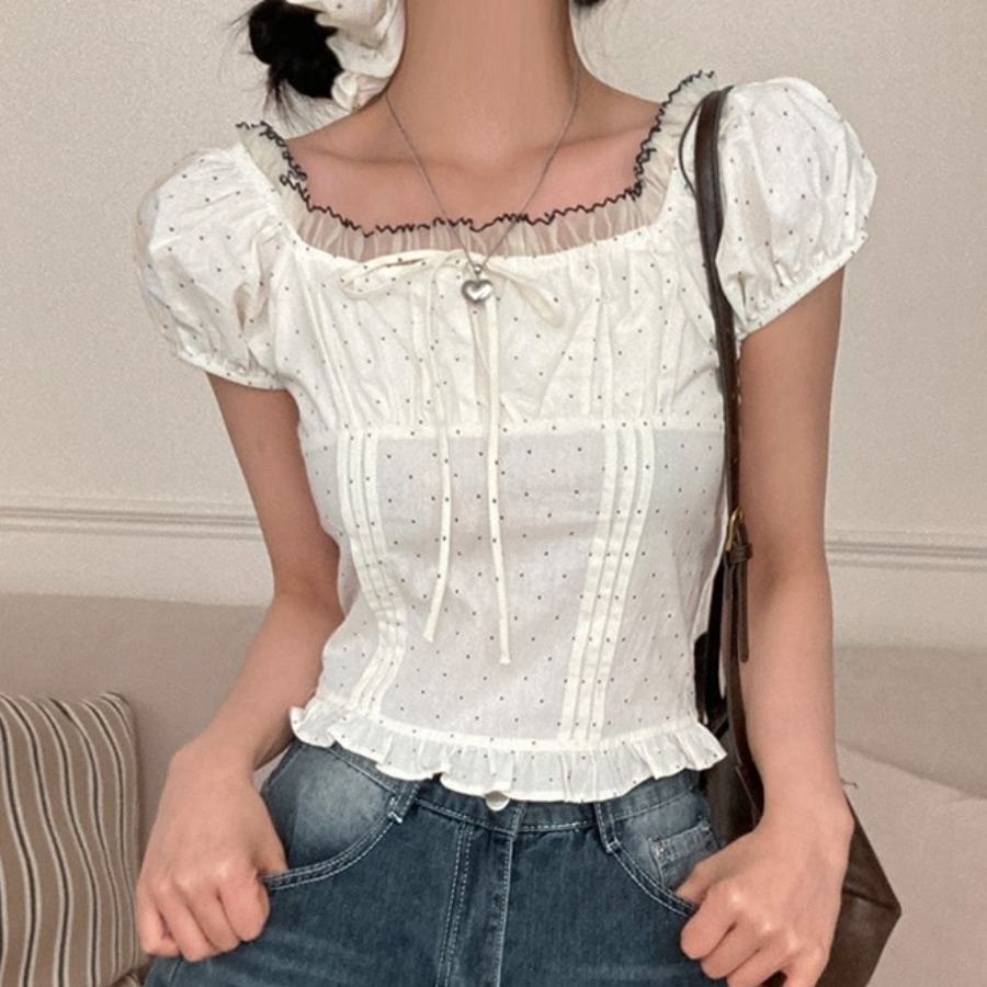 Summer Sweet Bubble Sleeve Pol - Corset Waist Cinch recensie en prijs