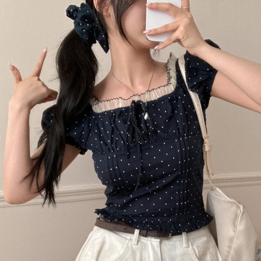 Summer Sweet Bubble Sleeve Pol - Corset Waist Cinch recensie en prijs
