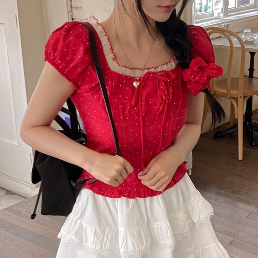Summer Sweet Bubble Sleeve Pol - Corset Waist Cinch recensie en prijs
