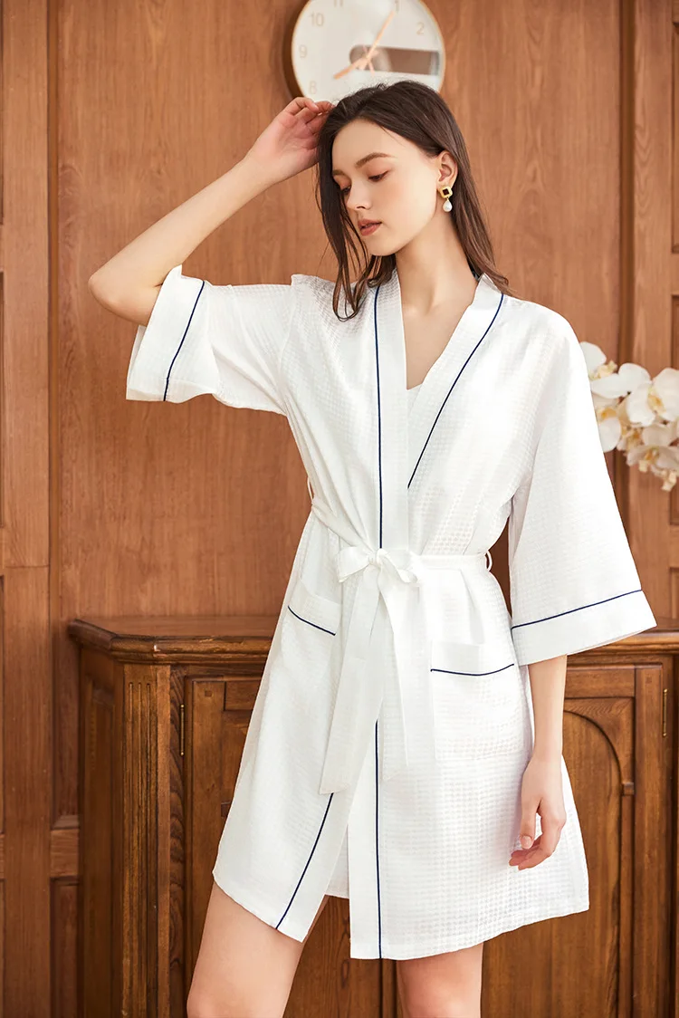 Waffle Jacquard 100% Mulberry  - Robe Silk Women recensie en prijs