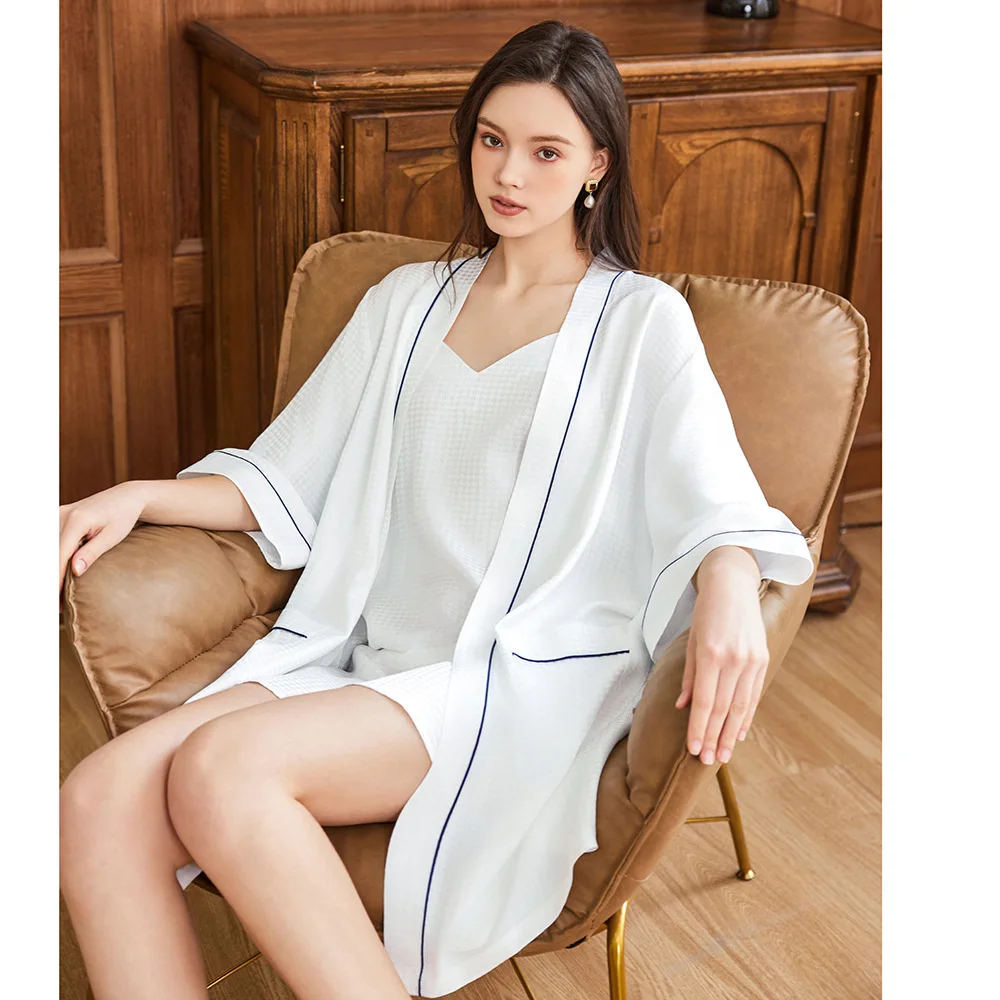 Waffle Jacquard 100% Mulberry  - Robe Silk Women recensie en prijs