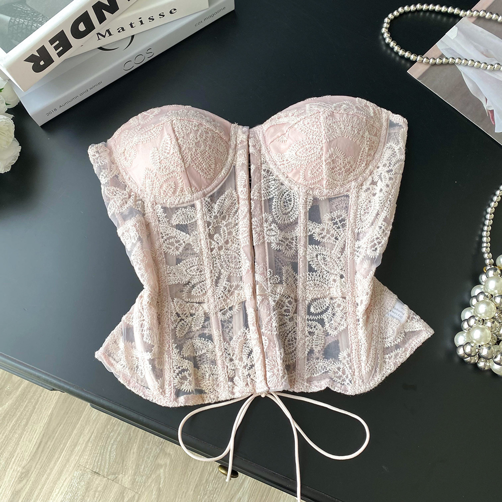 Floral Embroidery Sexy Club Co - Strapless Bra Backless recensie en prijs