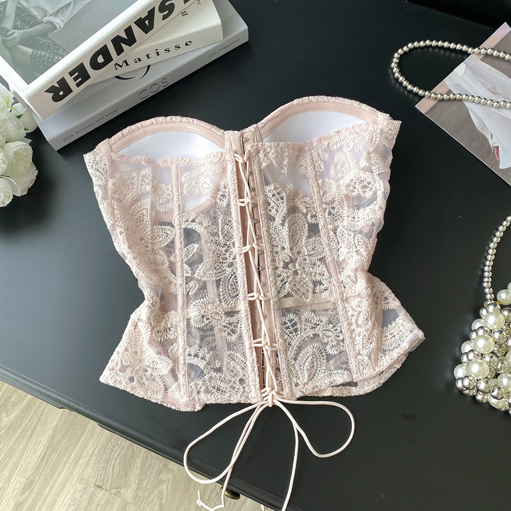 Floral Embroidery Sexy Club Co - Strapless Bra Backless recensie en prijs
