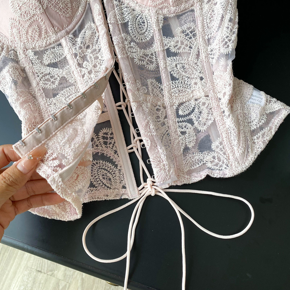 Floral Embroidery Sexy Club Co - Strapless Bra Backless recensie en prijs
