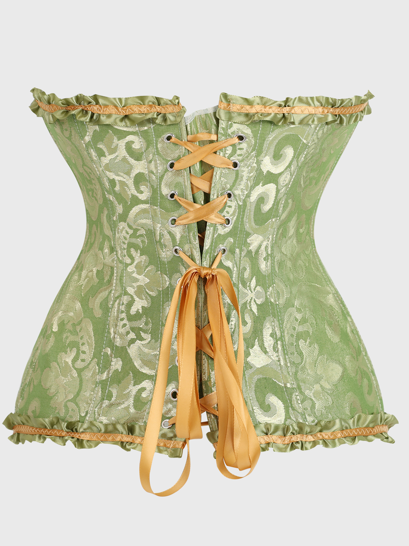 Olive Green Victorian Brocade  - Corset Waist Cinch recensie en prijs