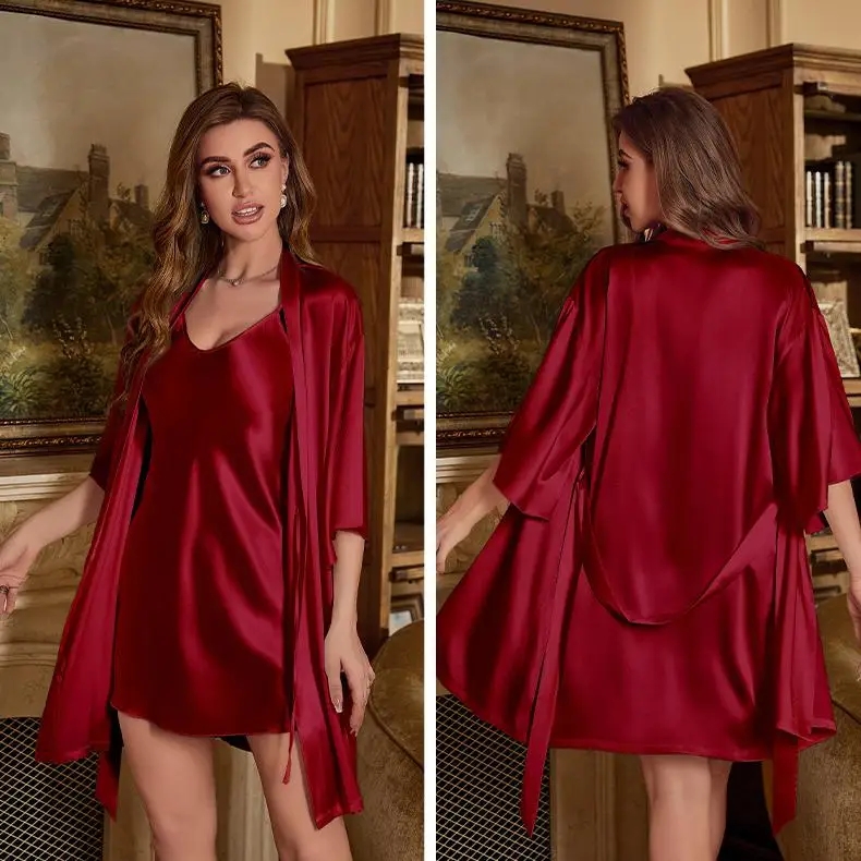 2PC Robe Suit Women Rayon Bath - Robe Silk Women recensie en prijs