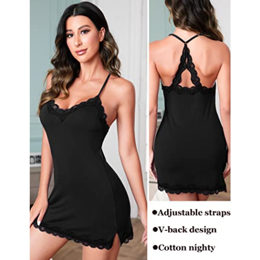 Womens Nightgown Sexy Lace Sle - Babydoll Chemise Night recensie en prijs