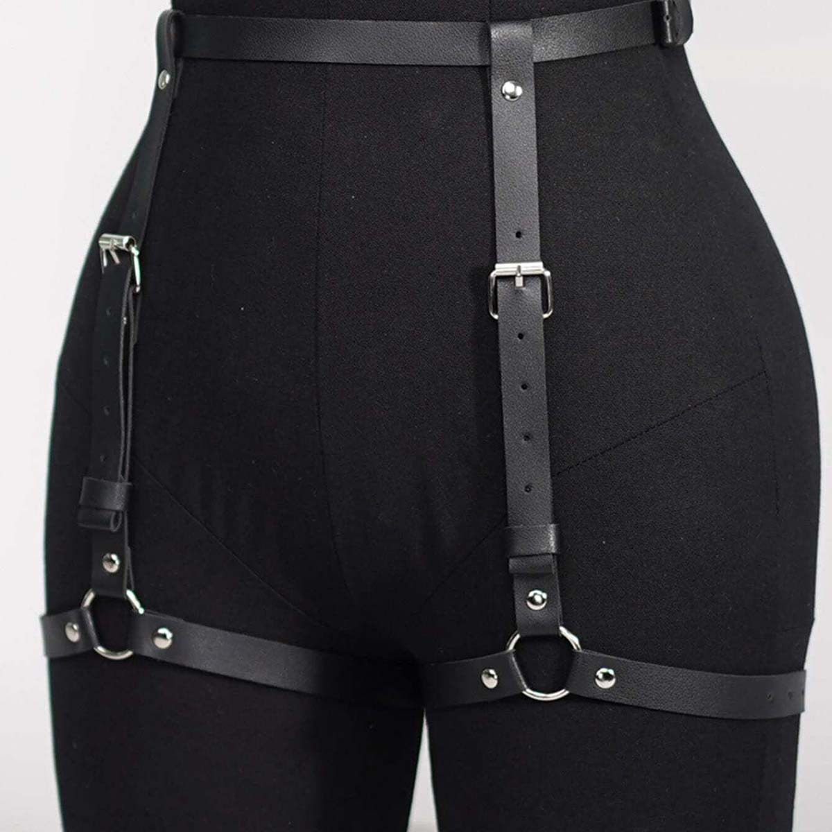 Oth Punk PU Leather Full Waist - Garter Belt Set recensie en prijs