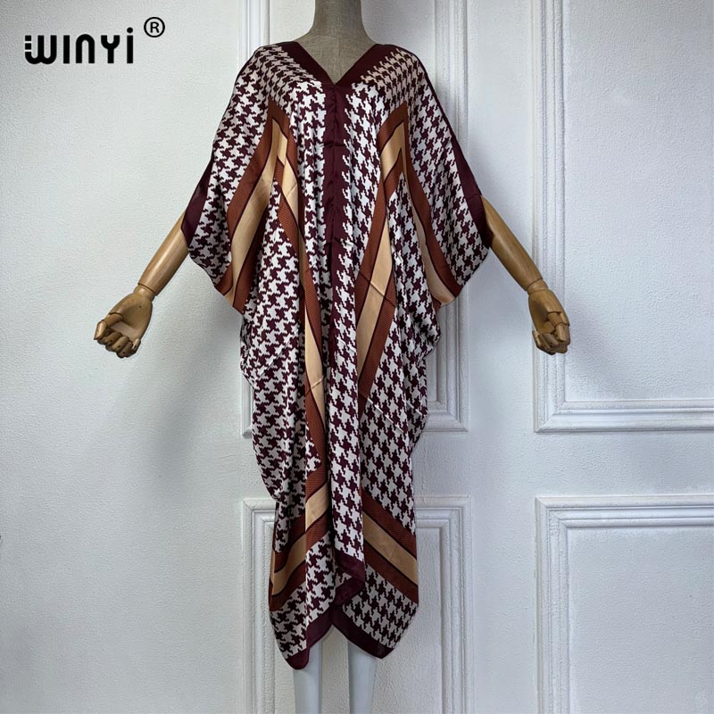 WINYI Summer african V-neck dr - Robe Silk Women recensie en prijs