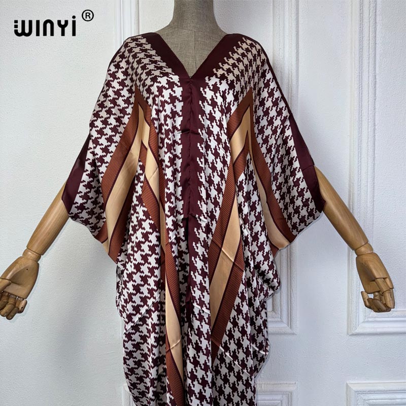 WINYI Summer african V-neck dr - Robe Silk Women recensie en prijs