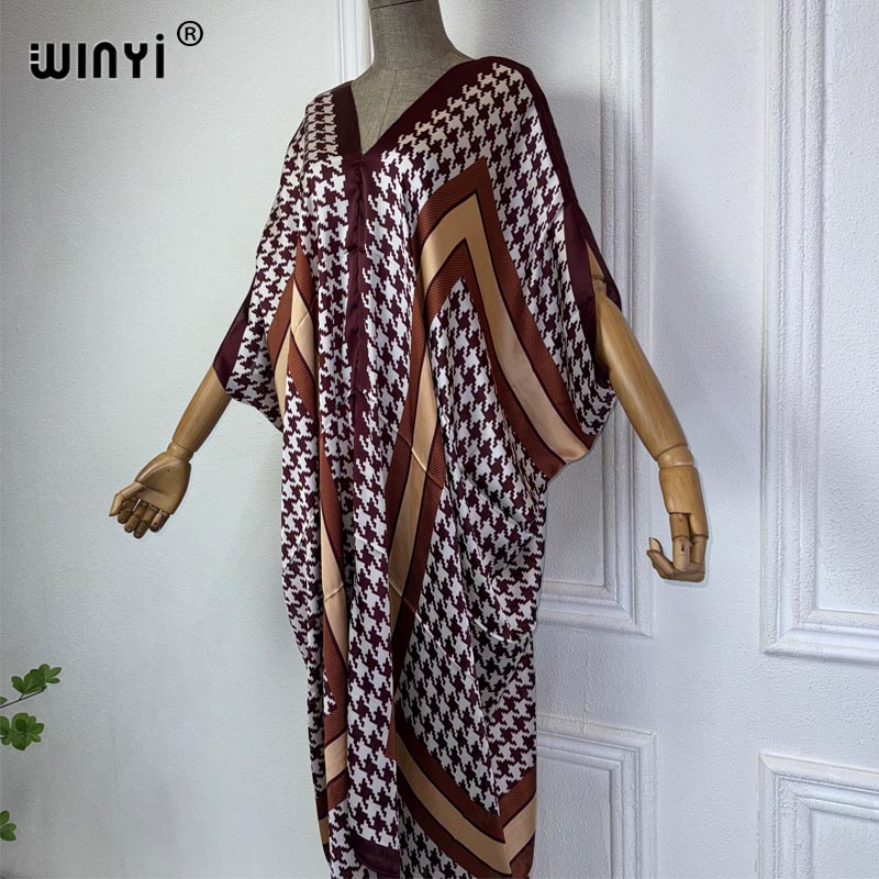 WINYI Summer african V-neck dr - Robe Silk Women recensie en prijs