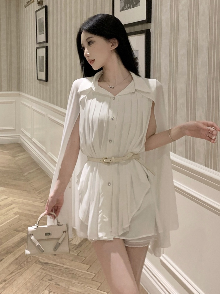 Elegant White Shawl Collar Ple - Corset Waist Cinch recensie en prijs