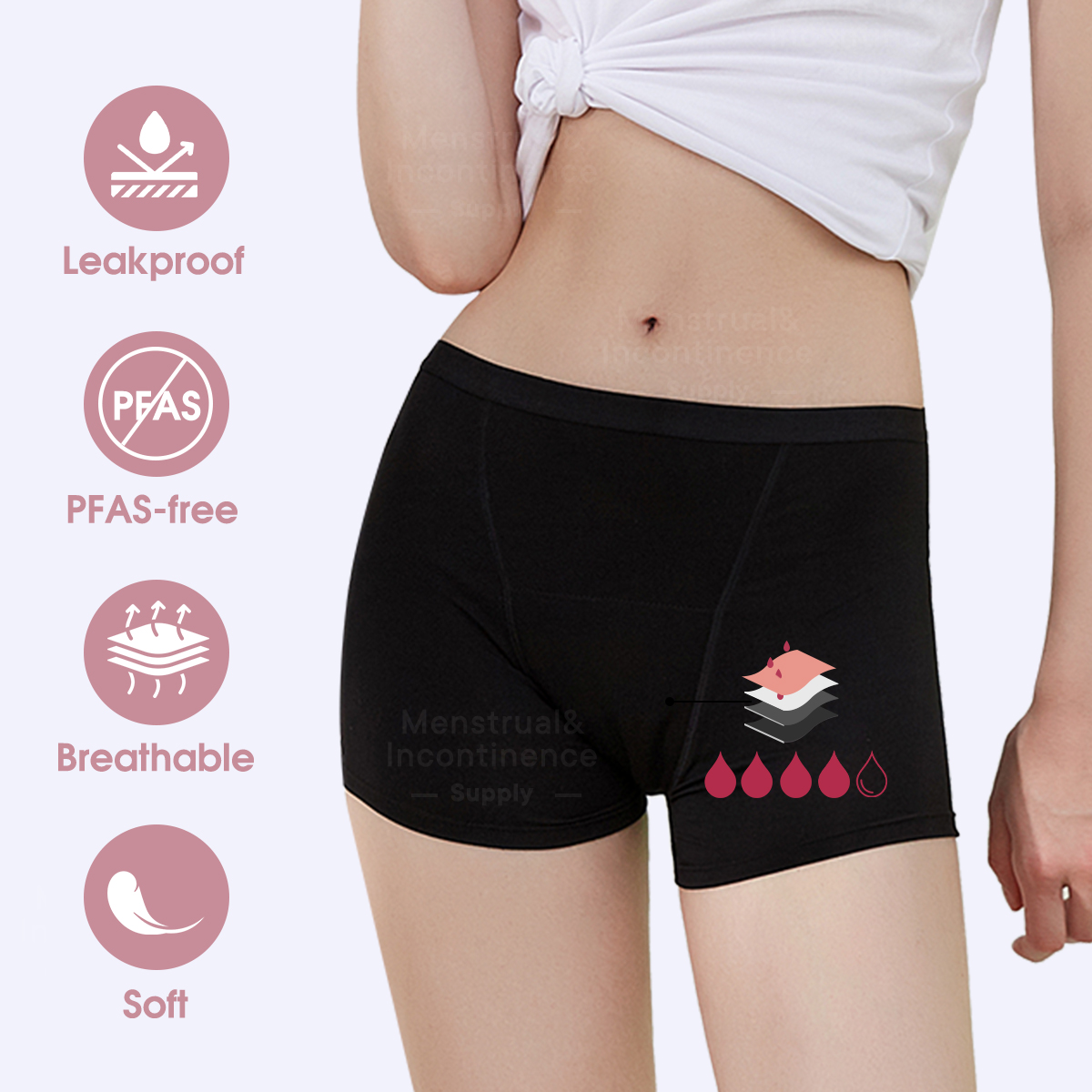 Bamboo Fiber Period Underwear  - Boyshort Underwear recensie en prijs