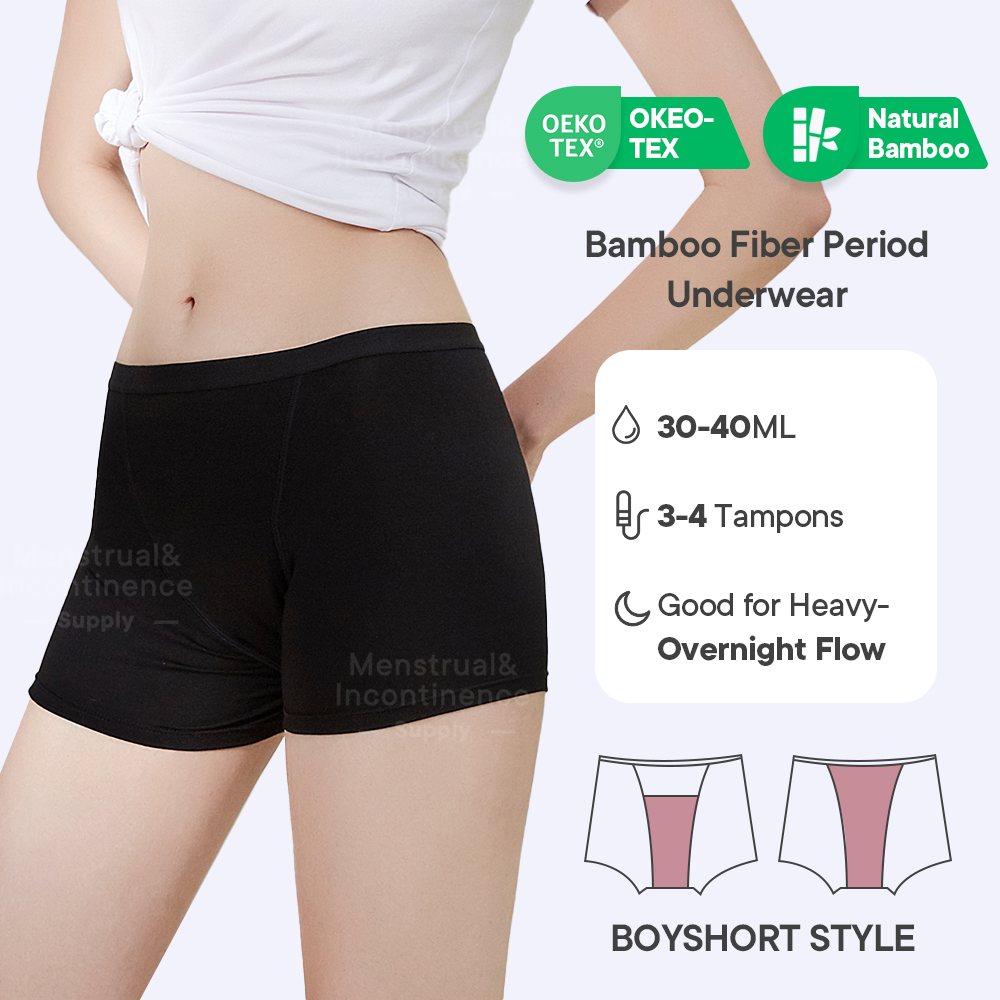 Bamboo Fiber Period Underwear  - Boyshort Underwear recensie en prijs
