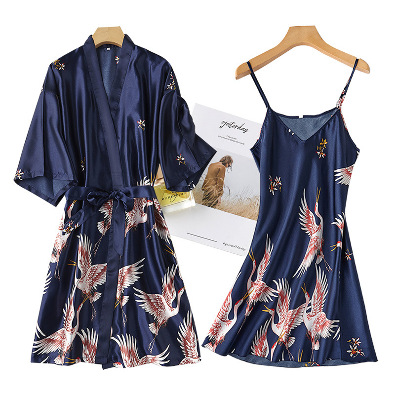 Burgundy Women 2PCS Faux Silk  - Robe Silk Women recensie en prijs